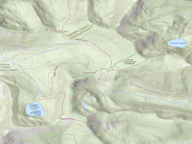 USGS topographic map of Rd 7623 Spur Site 2