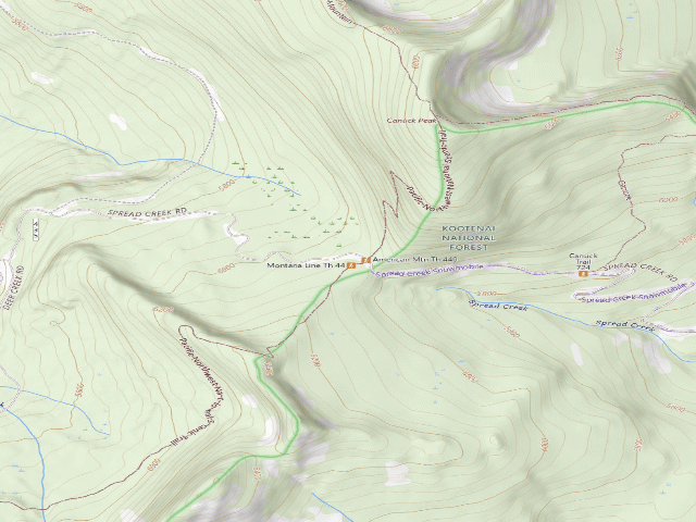 USGS topographic map of Rd435 Montana Line
