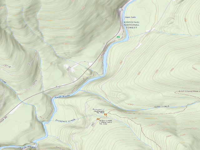 USGS topographic map of Re 2378 Yaak R. Cayon Site 1