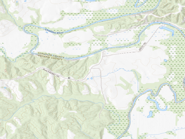 USGS topographic map of Rebel's Cove Conservation Area