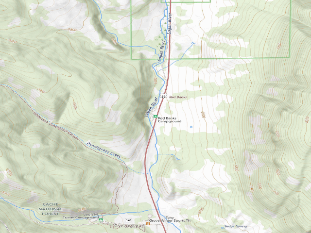 USGS topographic map of Red Banks Campground