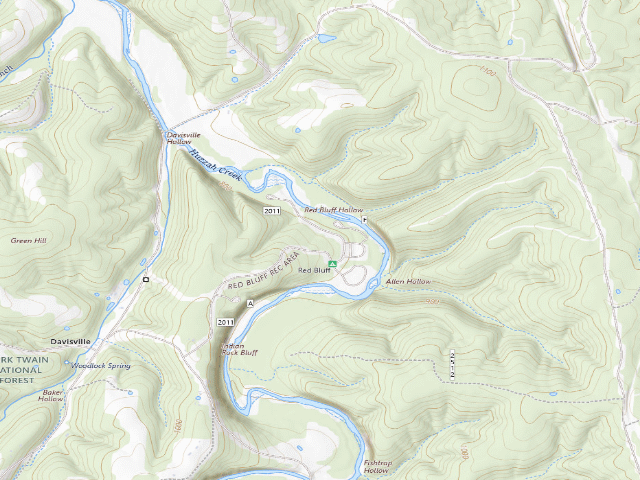 USGS topographic map of Red Bluff Recreation Area