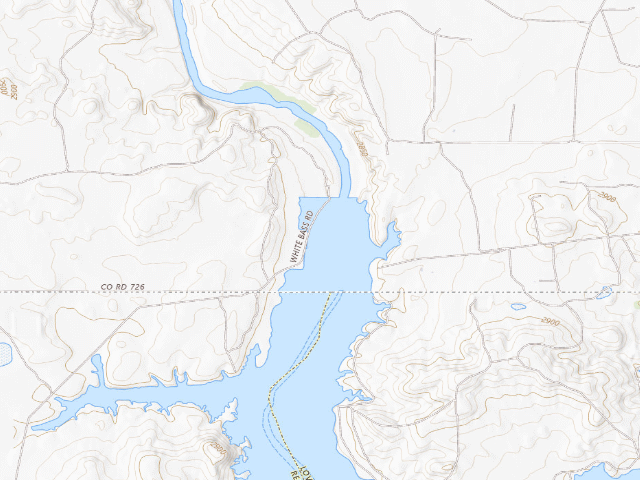 USGS topographic map of Red Bluff Reservoir (dispersed)