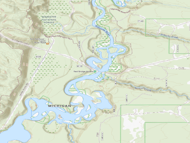 USGS topographic map of Red Bridge Access