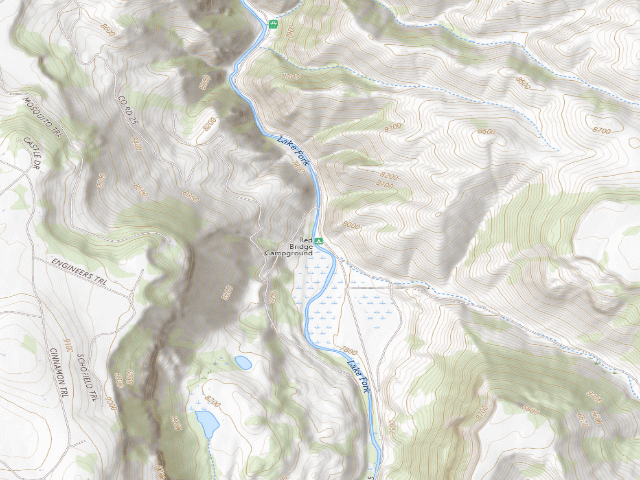 USGS topographic map of Red Bridge Campground