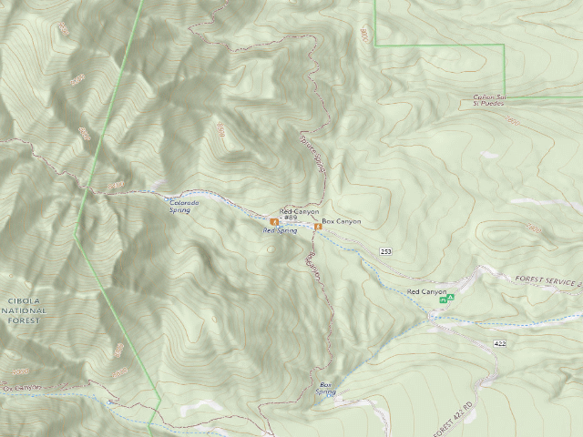 USGS topographic map of Red Canyon Campground, Upper
