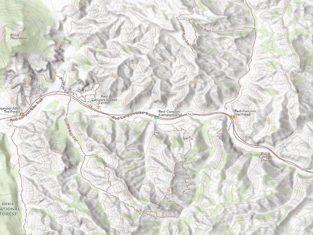 USGS topographic map of Red Canyon Campground