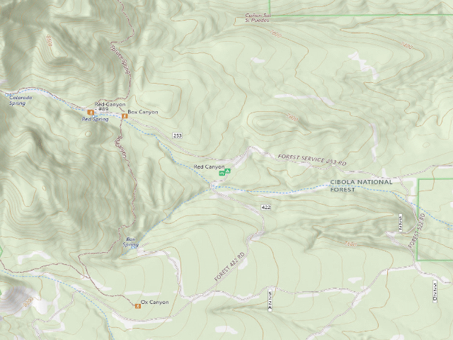 USGS topographic map of Red Canyon