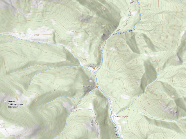 USGS topographic map of Red Canyon Trailhead Camp 2