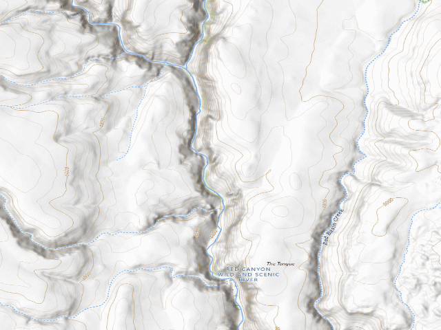 USGS topographic map of Red Canyon Wild And Scenic River