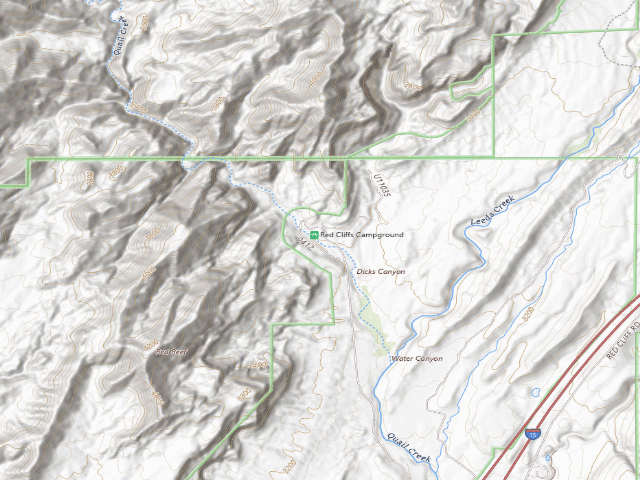 USGS topographic map of Red Cliffs Recreation Area