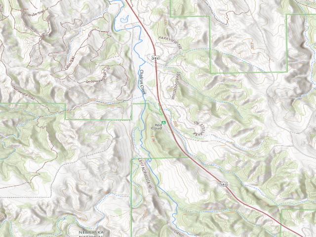 USGS topographic map of Red Cloud Campground