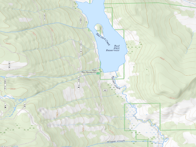 USGS topographic map of Red Dirt Reservoir