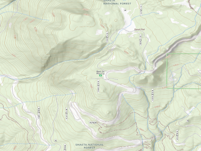 USGS topographic map of Red Fir Flat Cg