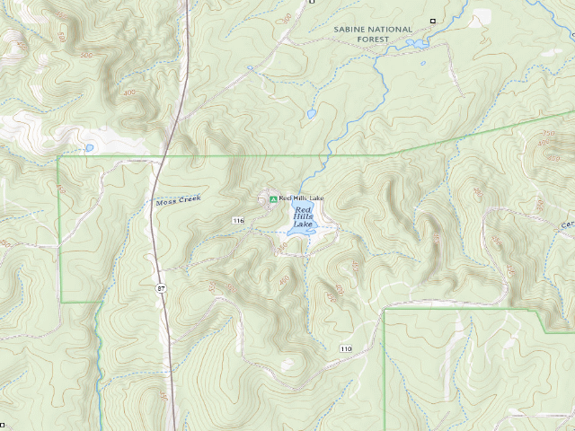 USGS topographic map of Red Hills Lake
