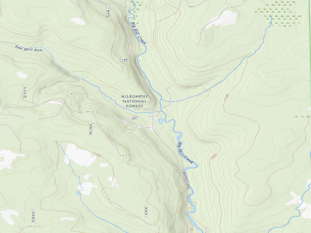 USGS topographic map of Red Mill Campground