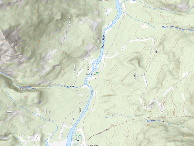 USGS topographic map of Red Mountain Campground