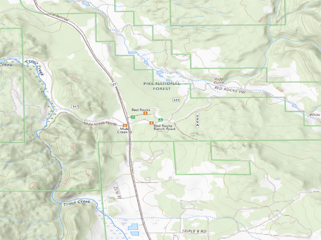 USGS topographic map of Red Rocks