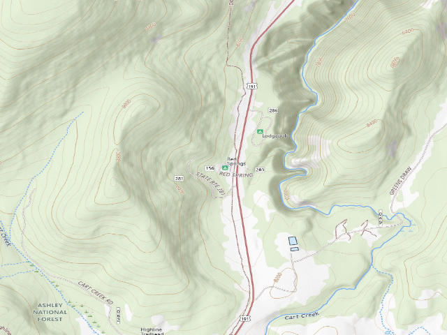 USGS topographic map of Red Springs Campground