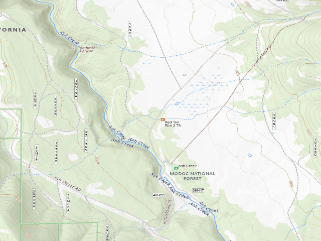 USGS topographic map of Red Tail Rim Trail South Trailhead/Campground