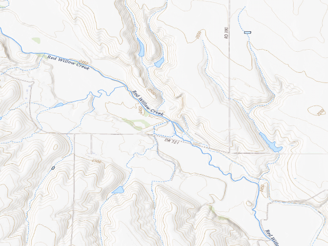 USGS topographic map of Red Willow Diversion Dam WMA