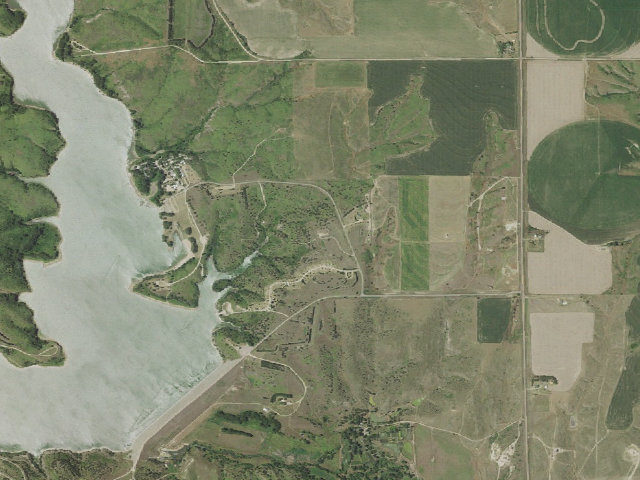 Aerial image of Red Willow Reservoir SRA