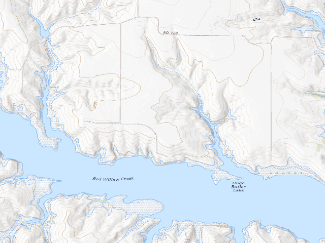 USGS topographic map of Red Willow Reservoir WMA