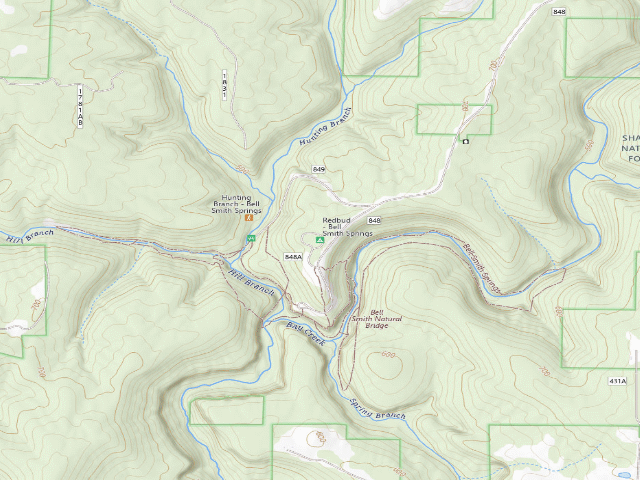 USGS topographic map of Redbud - Bell Smith Springs