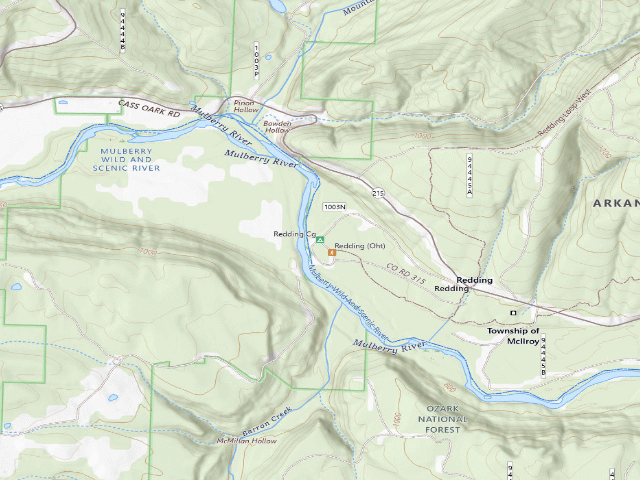 USGS topographic map of Redding Cg