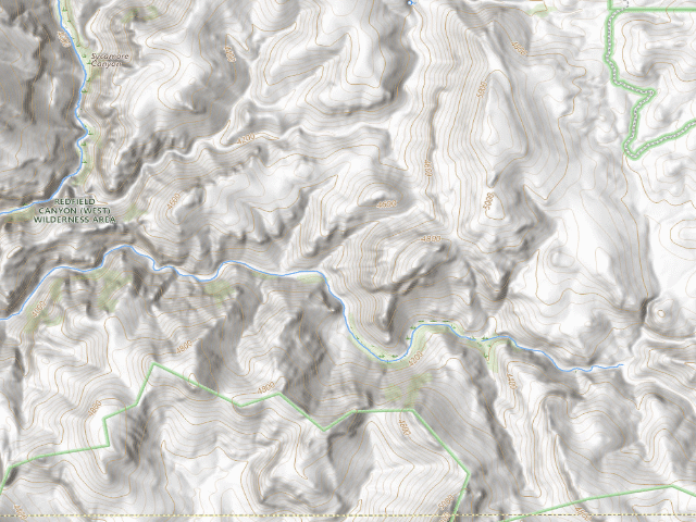 USGS topographic map of Redfield Canyon Wilderness