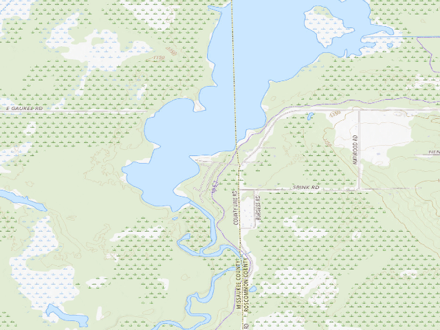USGS topographic map of Reedsburg Dam State Forest Campground