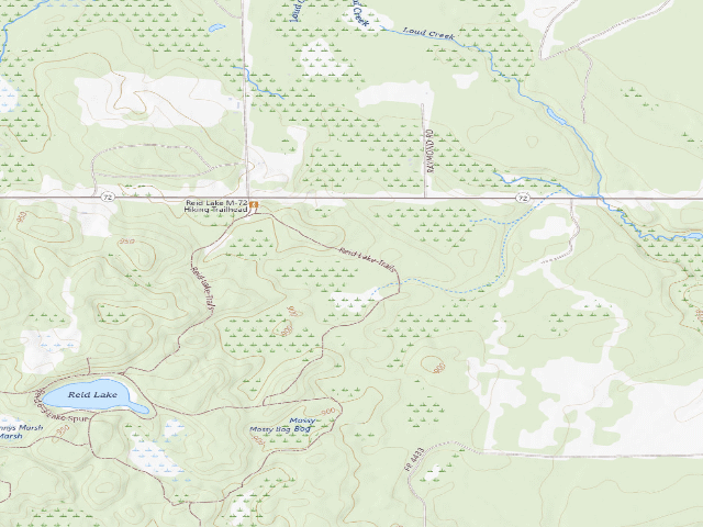 USGS topographic map of Reid Lake Backcountry Campsites