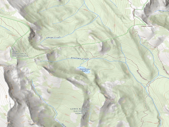 USGS topographic map of Renshaw Lake