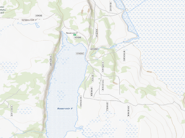USGS topographic map of Reservoir F Campground