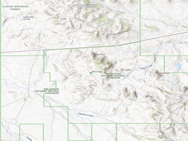USGS topographic map of Reva Gap Campground
