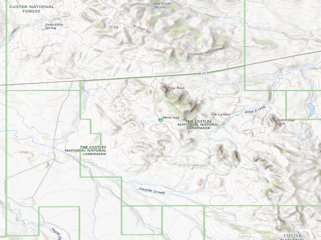 USGS topographic map of Reva Gap