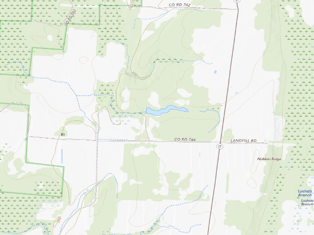 USGS topographic map of Rex Hancock Black Swamp Camping Area #1