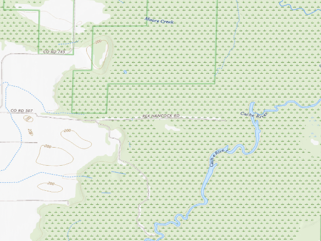 USGS topographic map of Rex Hancock Black Swamp Camping Area #4