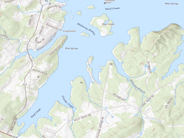 USGS topographic map of Rhea County