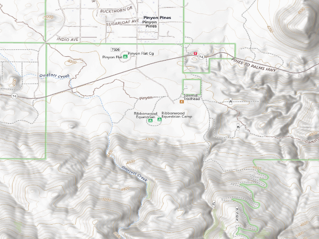 USGS topographic map of Ribbonwood Equestrian Camp