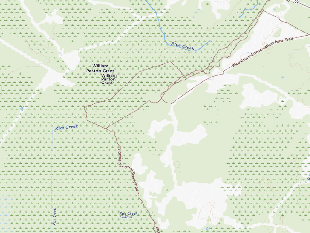 USGS topographic map of Rice Creek Conservation Area individual site with shelter