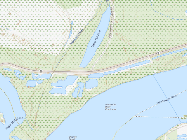 USGS topographic map of Richard K. Yancey WMA primitive camping area 4