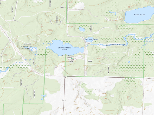 USGS topographic map of Richardson Lake Campground