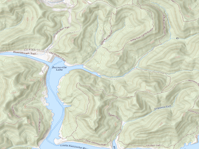USGS topographic map of Riffle Run Campground