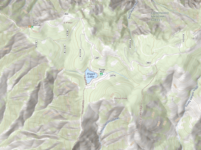 USGS topographic map of Riggs Flat Campground