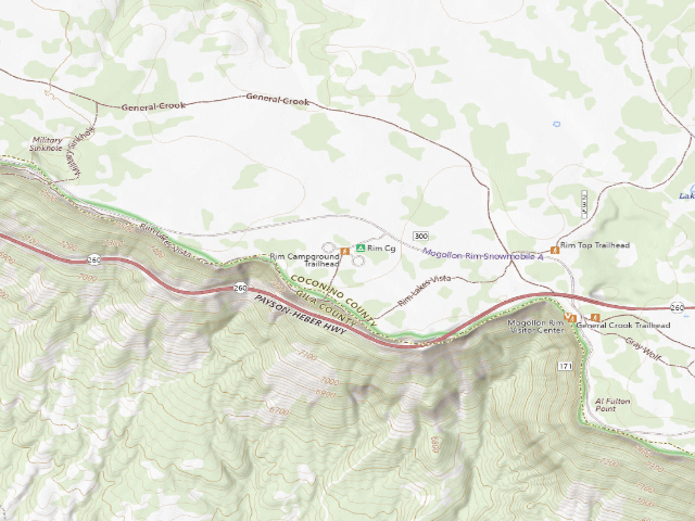 USGS topographic map of Rim Campground