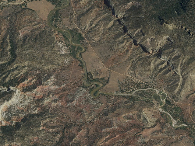 Aerial image of Rio Chama Campground