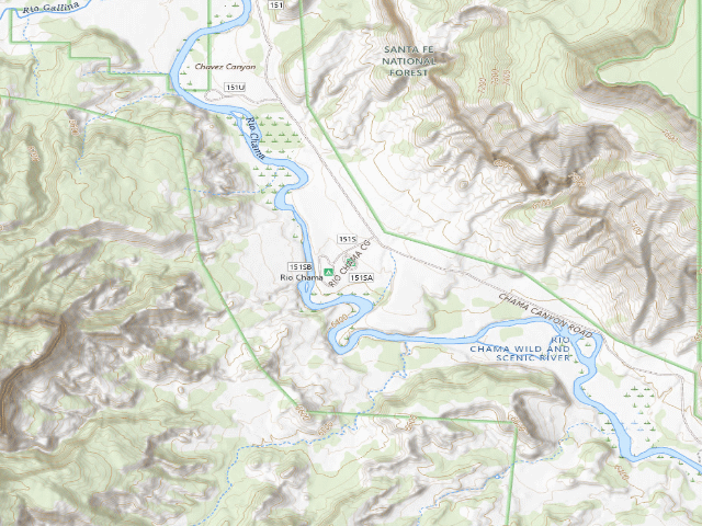USGS topographic map of Rio Chama Campground