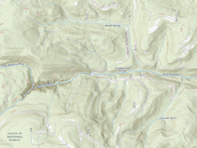 USGS topographic map of Rio Puerco Campground