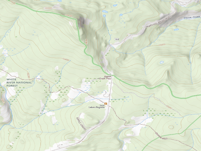USGS topographic map of Ripple Creek Pass